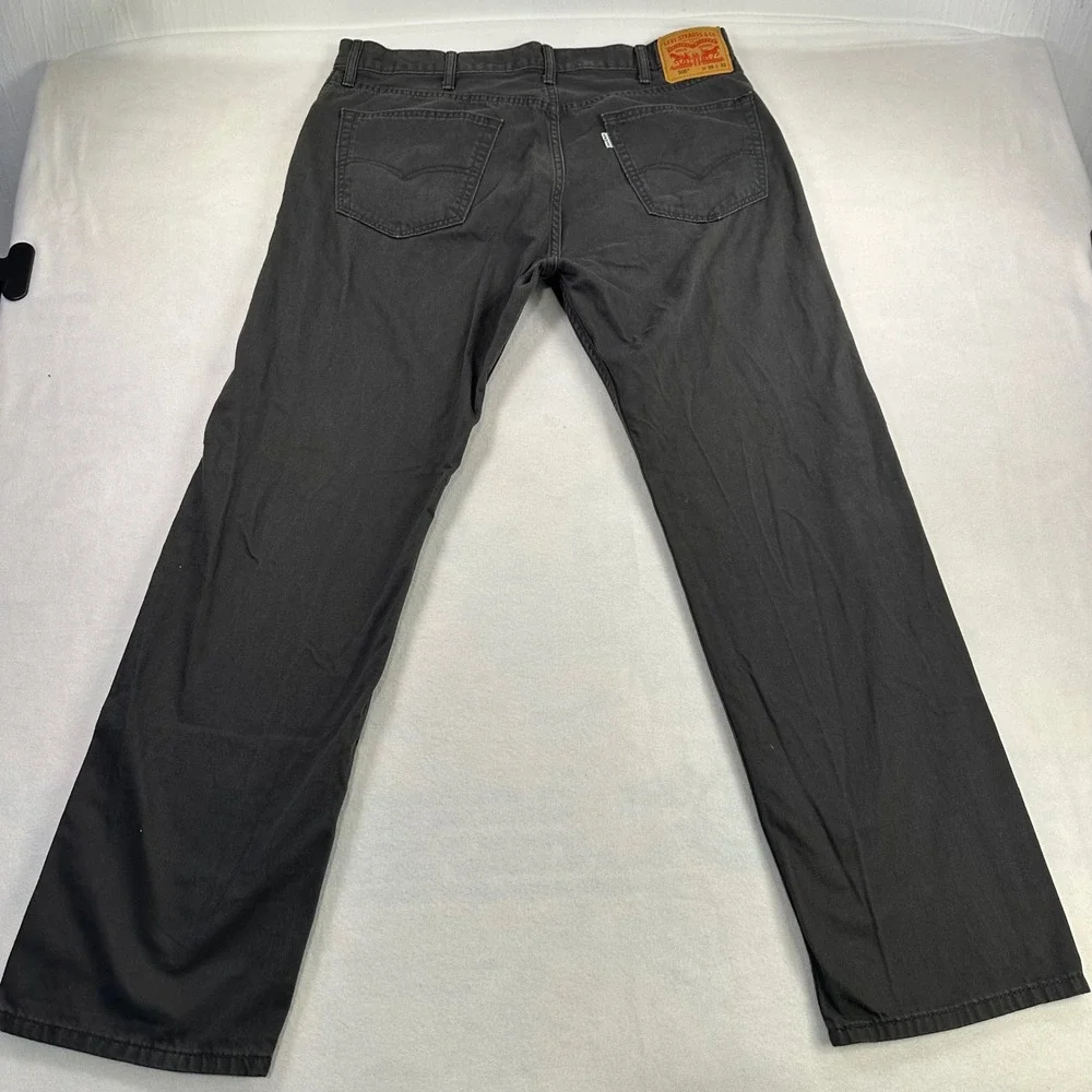 Levis 505 Regular Fit Jeans Mens 38x32 Gray Straight Leg Denim Pants 00505-0716